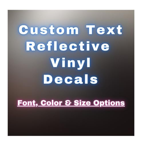Image of Custom High-Intensity Grade Reflective Vinyl Decals, Personalized Text, Multiple Font, Color, and Size Options
