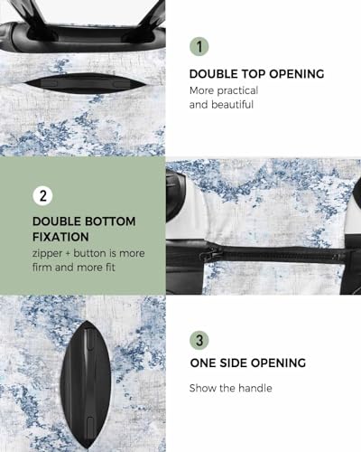 Travel Luggage Cover Spandex Elastic Suitcase Cover for Luggage, Scratch Proof Luggage Cover Protector for Trunk Case 29-32 Inch Luggage, Abstract Marble Texture Blue2