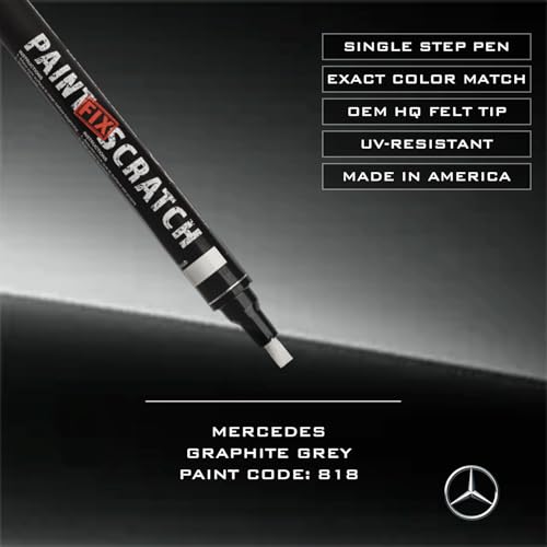 Image of Paint Scratch Fix Exact Mercedes Touch Up Paint For Mercedes Graphite Grey 818, Car Paint Pen, Auto Marker For Scratches, Fixed Keyed Car And Stone Chips, Manufacturer Exact Color Code Match, (MERECEDES - Graphite Grey - 818)