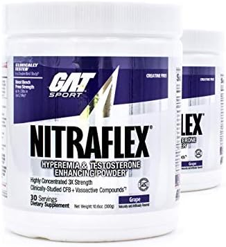 GAT Nitraflex Pre-Workout High-Intensity Training Formula 30 Servings (2-Pack) (Grape)