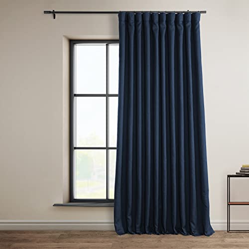 HPD Half Price Drapes Faux Linen Textured Room Darkening Curtains for Bedroom 96 Inches Long (1 Panel)