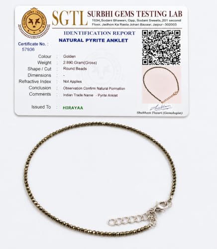 Image of Natural Pyrite Anklet for Women and Girls, Original Pyrite Anklet