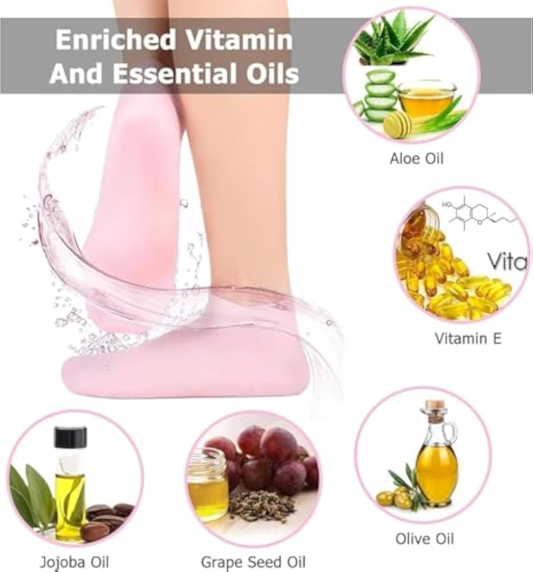 Silicon Heel Socks for Moisturizing and Repair