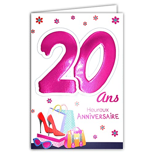 Age Mv 69-2022 Carte Anniversaire 20 ans Fille Jeune Femme...