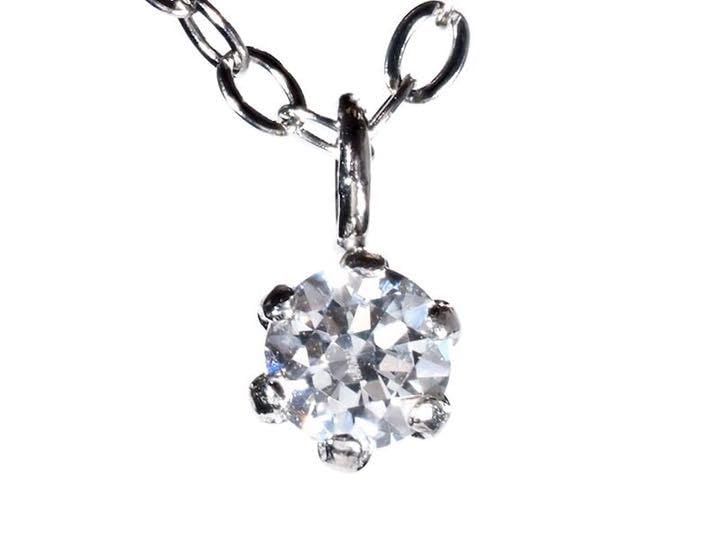 Amazon.co.jp: プラチナ 900 一粒 ダイヤモンド ネックレス 0.1ct 
