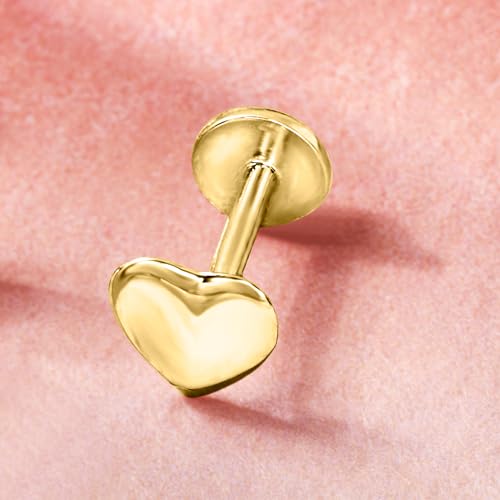 Pure Collection by Ross-Simons 14kt Yellow Gold Heart Flat-Back Stud Earrings4
