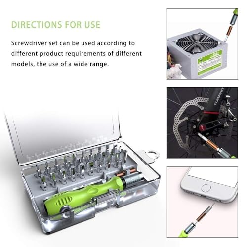 Image of 32 in 1 Magnetic Precision Mechanic Screwdriver Set, Contains 30 Bits Precision Repair Tool Kit, Screwdriver Tool Set for Computers, Eyeglass, Watch, Laptop, Phone, Pad, Toy