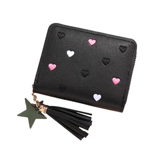 1pc Ladies' Black Wallet PU Simulation Card Bag Wallet Short And Cute Small Coin Purse2