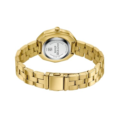 Image of Sonata Poze 9 with Quartz Analog Green Dial IPRG Strap Watch for Women - SP80180YM01W