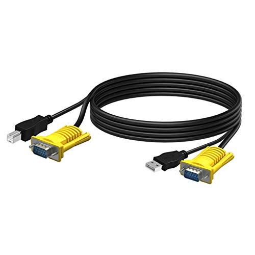 Original KVM Switch Cable VGA + USB B to VGA + USB A Male to Male 16FT 2 in 1 USB Type A to USB Type B for 801UK 16FT Cord