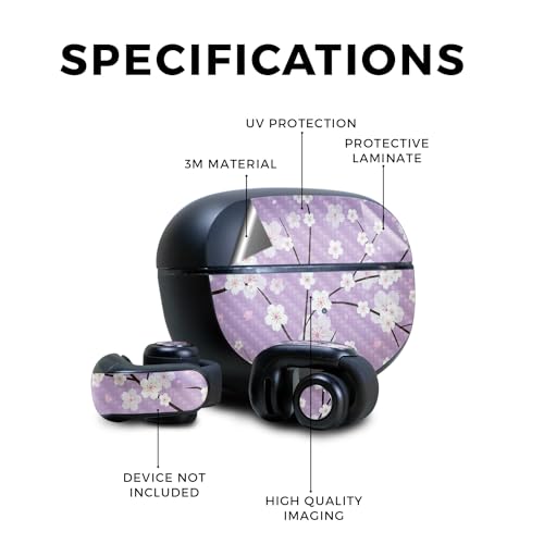 Image of Carbon Fiber Skin Compatible with Bose Ultra Open Earbuds - Sakura Purple - Premium 3M Vinyl Protective Wrap Decal Cover - Easy to Apply | Crafted in The USA by MightySkins