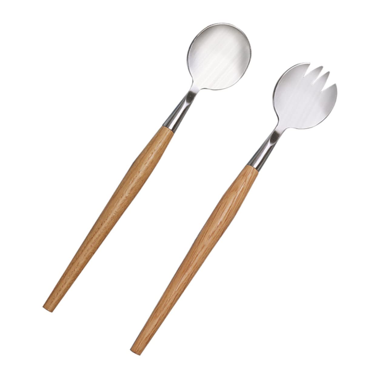 NAMOARLY 2pcs Set Salad Servers Salad Serving Cooking Utensils for Kitchen Tableware Dinner Forks Salad Server Spoon and Fork Stainless Steel Fork