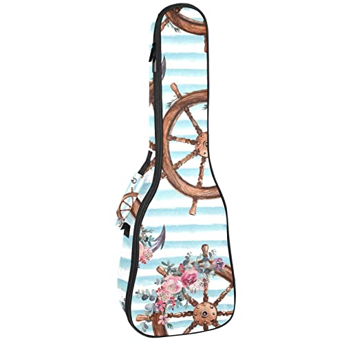 Sac à dos pour ukulélé de concert et soprano avec rembourrage de 10 mm motif boussole