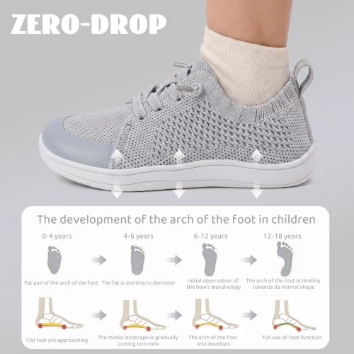 Image of WateLves Toddler Little Kids Wide Barefoot Shoes Boys Girls Minimalist Sneakers Lightweight Breathable Walking Shoes | Naturally Splay | Flexible Fit