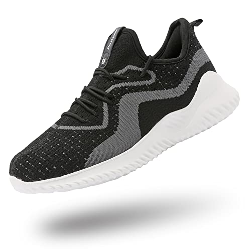 Photo 1 of 2 pack: Autper Men Memory Foam Gym Shoes Slip-On Go Walking Athletic Comfortable Shoes Sneakers?Size7-12 11.5 Black01 and Mysoft Womens Shoes 4-6