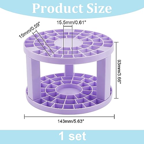 Image of AHANDMAKER Paint Brush Holder, 49-Hole Organizer for Artist Pens, Pencils, Markers, Small Tools - Purple Plastic