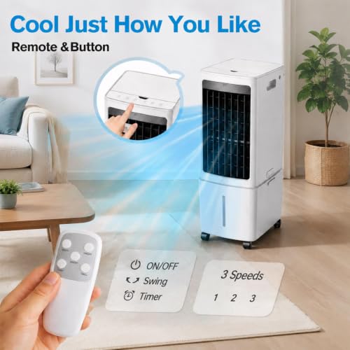 Enfriador de aire evaporativo de 12 litros climatizador portátil para interiores 5
