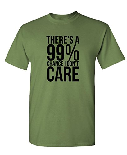 Guacamole 99% Chance I Don't Care - Sarcastic Meme - Mens Cotton Tee, XL, Military