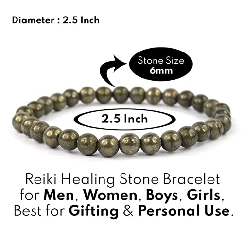 Image of Reiki Crystal Products Certified Natural Crystal Stone Bracelet 6 mm Round Beads for Men & Women | Premium Gemstone Jewellery Collection | Reiki Charged | Multiple Stone Variants Available