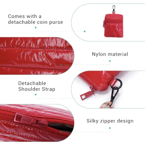 Image of ACUARIO Crossbody Bags for Women - Puffy Tote Bag Purse for Work, Travel, Shoulder Handbag with Small Wallet