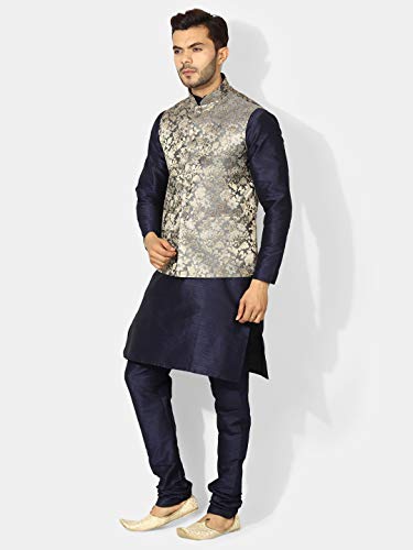 Image of UnM Men Silk Blend Classic Kurta Set