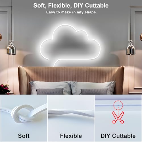 Image of Cozylady LED Lights Strips for Decoration 120 LEDs /m, CRI>90, 5V Dimmable Light Strip, 180 Even Lighting, IP20 Indoor, Flexible LED Tape for Room Decoration (3M /9.84Ft-USB-Cold White)