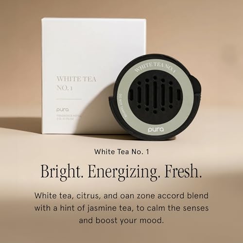 Image of Pura Car Scent Refill, White Tea No. 1 | Fragrance for Pura Car Diffuser, Clean and Safe Luxury Diffuser Scent, Long-Lasting Fragrance for 30 Days of Aroma