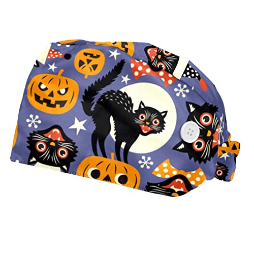 Casquettes de travail ajustables JDEZ chapeaux bouffants Halloween lot de 2