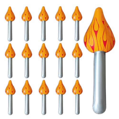 15-Pack Inflatable Torch Fun Torch Inflates - Perfect Olympic Decorations for Parties Olympic-Themed Olympic Torch Prop, Ideal for Sports Events, Stage Performances, and More - 16 Inches Fake Torch -  chaseroad, olympictorch-212