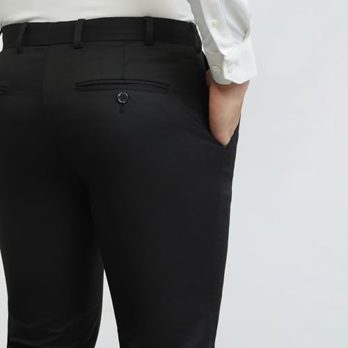 Image of Raymond Men Mid Rise Slim Fit Solid Pattern Poly Viscose Blend Flat Front Formal Trouser