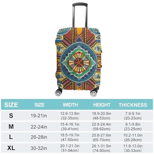 African Style Textile Pattern Printed Luggage Cover Protector, Fits 18-32 Inch Luggage2