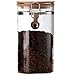 Zrwcvxy Glass Canisters with Bamboo Airtight Lid, 48 oz Clear Glass Food Storage Jars for Sugar, Pasta, Tea, Coffee Beans, Ground Coffee, Nuts, Flour, Cookie Food Storage