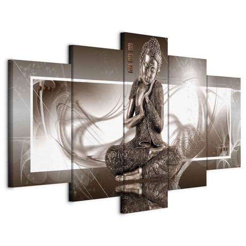 murando Acoustic Canvas Wall Art Buddha 100x50 cm / 39 x 20 picture with acoustic foam sound absorption print image Artwork 5 pcs room acoustics soundproofing 020113-266