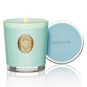 M&SENSE Natural Soy Candle| Basil Wild Mint Green | 10.2 oz, 55H Burn | Luxury Scented Candle for Relaxation, Gifting, Home Décor | for Bedroom, Office, Party