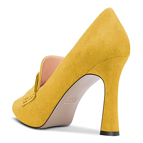 Castamere Women Stiletto High Heel Close Pointed Toe Pumps Slip-on Office Party Clear Cute Shoes 3.9 Inches Heels3