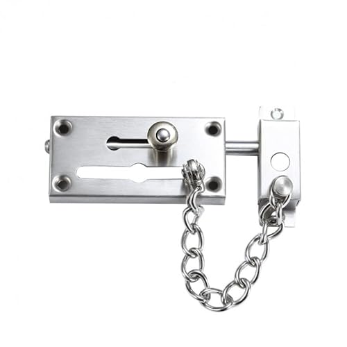 HOJLKLD Chaîne de Porte de Sécurité en Acier Inoxydable Anti-vol Porte Chaînes à Verrouillage Verrou de Sécurité Coulissant pour la Famille, Hôtel, Appartement, Cour