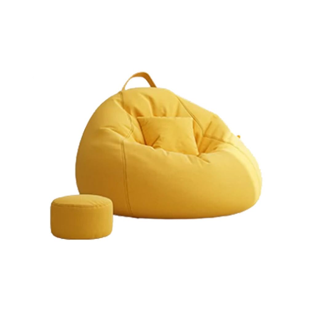 Comodo Poltrona a sacco morbida Divano pigro con poggiapiedi e cuscino Poltrona a sacco per interni Pouf a sacco per balcone esterno con imbottitura lavabile