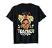 Teacher Life Messy Bun Afro African American Back to School T-Shirt