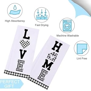 LXOMILL Farmhouse Kitchen Towels, Black and White Kitchen Decor, Buffalo Plaid Dish Towels, Decorative Country Checkered Kitchen Towels LXOMILL Farmhouse Kitchen Towels Black and White Kitchen Decor Buffalo Plaid Dish Towels Decorative Country Checkered Kitchen Towels