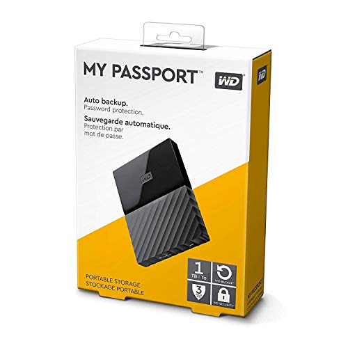 Image of Western Digital My Passport 1TB Portable External Hard Drive (Black)
