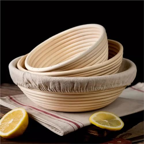 Panier à pain en rotin ovale 30x8,5cm avec doublure en tissu pour levain - 4