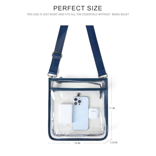 Image of Bluome Clear Bag for Stadium Events 12x12x6, Clear Purses Stadium Bag Crossbody Purses for Concerts Football Games Travel