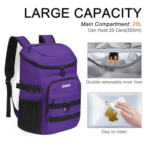 Upgraded Cooler Backpack 24 Cans – Lightweight Insulated Backpack Cooler, Leak-Proof & 18-Hour Ice Retention for Beach, Camping, Hiking (Men, Women, Family) by Goloni - Image 3