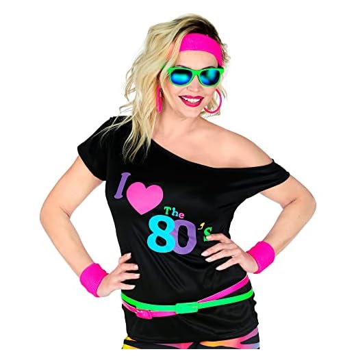 W WIDMANN MILANO Party Fashion - Camiseta 80s fashion, camiseta sin mangas, I love 80s, disco fever, disfraces