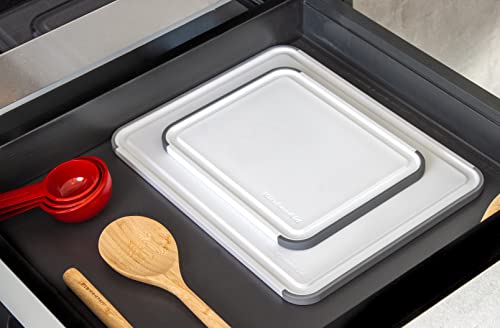 KitchenAid Classic Polypropylene Non-Slip Chopping Board, 20 x 25cm, White, Grey - Image 6