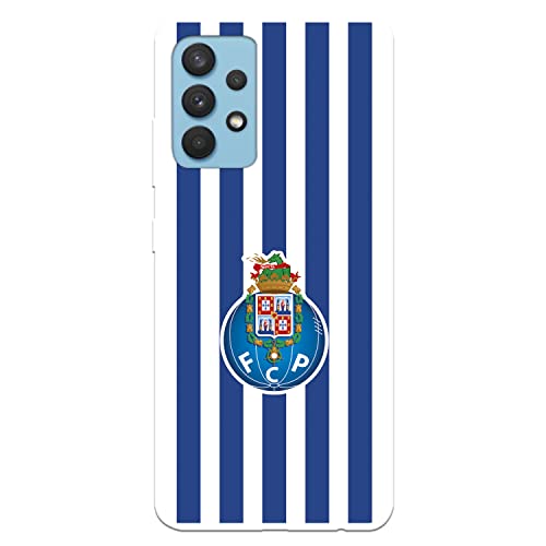 Capa para Samsung Galaxy A32 4G - A52s de futebol clube porto escudo riscas para proteger o seu telemóvel. Capa de silicone flexível com licença oficial futebol clube porto