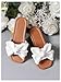 Verdusa Girl's Bows Square Toe Sandals Casual Summer Flat Sandal White 5