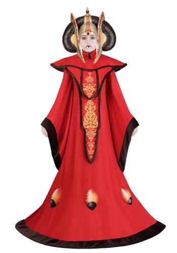 Girls Deluxe Queen Amidala Costume with Dress and Headpiece - Kids Star Wars Halloween Outfit for Play Pretend Fun Small