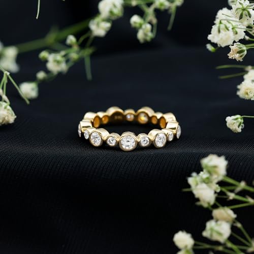 Certified Moissanite Full Eternity Band, D Color Vs1 Clarity, Wedding Anniversary Ring (Ready to Gift)2