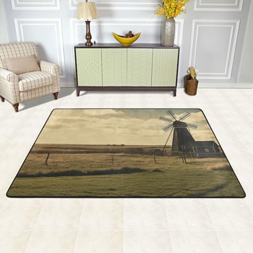Tapis de sol absorbant grand format noir au design vintage raffiné